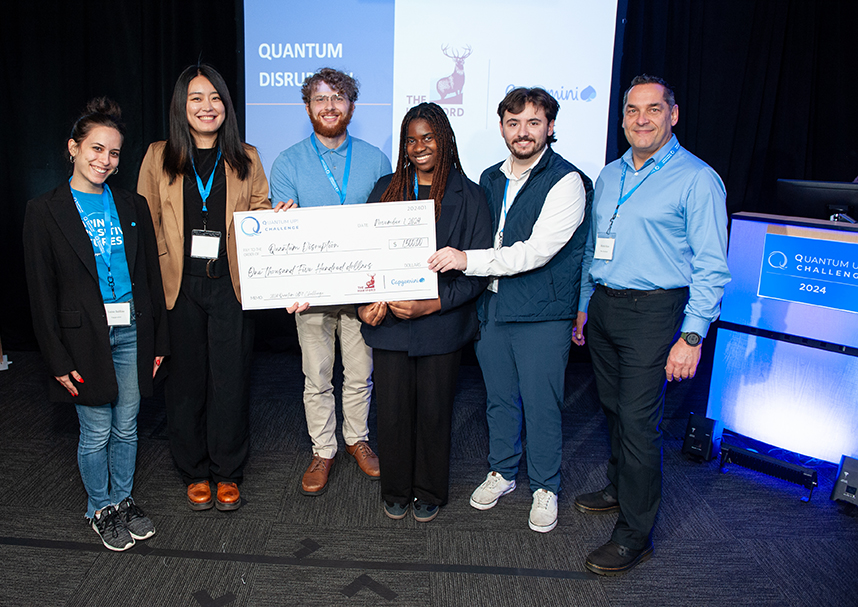 Quantum Yale winners with check